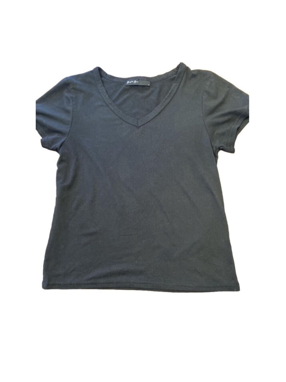 Girls Brit & Bri Black V-Neck T-Shirt Size S